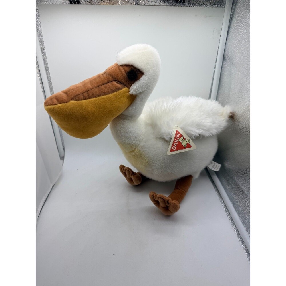 Dakin Vintage Plush Applause Puffy Pelican 17” White Yellow Brown #24686